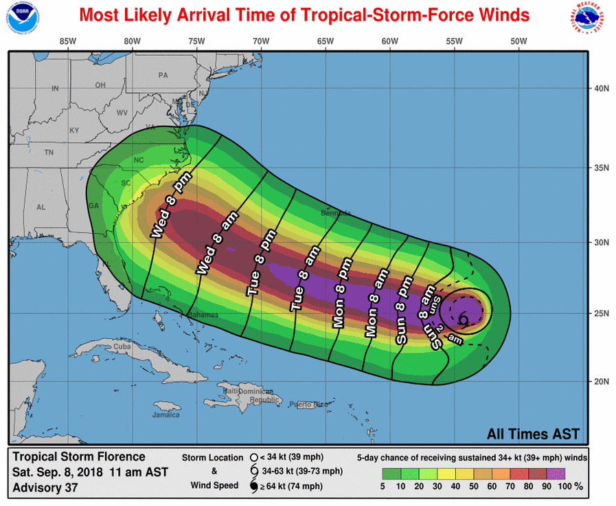 Latest local updates on Tropical Storm Florence - The Coastland Times ...